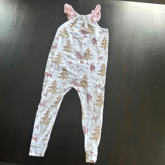 Pink and White Jumpsuit with Tapered Ankle Design - Picture 1 of 5